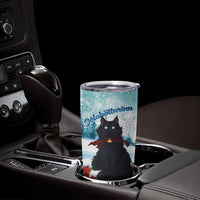 Iceland Yule Cat Christmas Tumbler Cup Jolakotturinn With Poinsettia - Winter Vibes - Wonder Print Shop