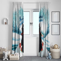 Iceland Yule Cat Christmas Window Curtain Jolakotturinn With Poinsettia - Winter Vibes - Wonder Print Shop