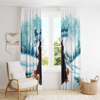 Iceland Yule Cat Christmas Window Curtain Jolakotturinn With Poinsettia - Winter Vibes - Wonder Print Shop