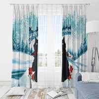 Iceland Yule Cat Christmas Window Curtain Jolakotturinn With Poinsettia - Winter Vibes - Wonder Print Shop