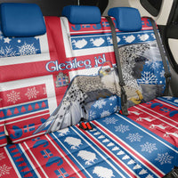 Iceland Christmas Back Car Seat Cover Gyrfalcon Santa Merry Xmas - Wonder Print Shop