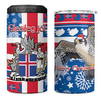 Iceland Christmas 4 in 1 Can Cooler Tumbler Gyrfalcon Santa Merry Xmas - Wonder Print Shop
