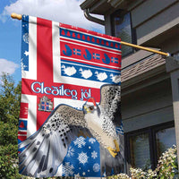 Iceland Christmas Garden Flag Gyrfalcon Santa Merry Xmas - Wonder Print Shop
