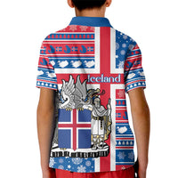 Iceland Christmas Kid Polo Shirt Gyrfalcon Santa Merry Xmas - Wonder Print Shop