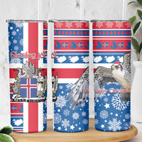 Iceland Christmas Skinny Tumbler Gyrfalcon Santa Merry Xmas - Wonder Print Shop