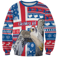 Iceland Christmas Sweatshirt Gyrfalcon Santa Merry Xmas - Wonder Print Shop