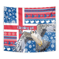 Iceland Christmas Tapestry Gyrfalcon Santa Merry Xmas - Wonder Print Shop