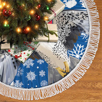 Iceland Christmas Tree Skirt Gyrfalcon Santa Merry Xmas - Wonder Print Shop