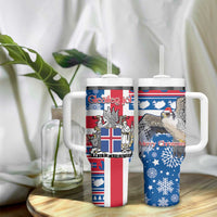 Iceland Christmas Tumbler With Handle Gyrfalcon Santa Merry Xmas - Wonder Print Shop