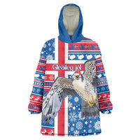 Iceland Christmas Wearable Blanket Hoodie Gyrfalcon Santa Merry Xmas - Wonder Print Shop