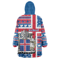 Iceland Christmas Wearable Blanket Hoodie Gyrfalcon Santa Merry Xmas - Wonder Print Shop