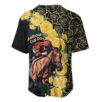 Melbourne Horse Racing Baseball Jersey Yellow Roses - Ready Set Gallop! - Wonder Print Shop