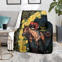 Melbourne Horse Racing Blanket Yellow Roses - Ready Set Gallop! - Wonder Print Shop