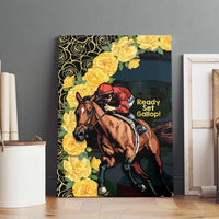 Melbourne Horse Racing Canvas Wall Art Yellow Roses - Ready Set Gallop! - Wonder Print Shop