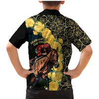 Melbourne Horse Racing Family Matching Mermaid Dress and Hawaiian Shirt Yellow Roses - Ready Set Gallop! - Wonder Print Shop