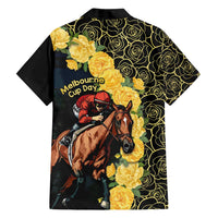 Melbourne Horse Racing Family Matching Tank Maxi Dress and Hawaiian Shirt Yellow Roses - Ready Set Gallop! - Wonder Print Shop