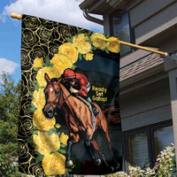 Melbourne Horse Racing Garden Flag Yellow Roses - Ready Set Gallop! - Wonder Print Shop