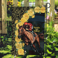 Melbourne Horse Racing Garden Flag Yellow Roses - Ready Set Gallop! - Wonder Print Shop