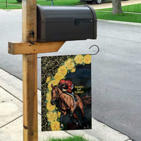 Melbourne Horse Racing Garden Flag Yellow Roses - Ready Set Gallop! - Wonder Print Shop