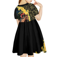 Melbourne Horse Racing Kid Short Sleeve Dress Yellow Roses - Ready Set Gallop! - Wonder Print Shop