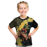 Melbourne Horse Racing Kid T Shirt Yellow Roses - Ready Set Gallop! - Wonder Print Shop