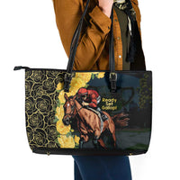 Melbourne Horse Racing Leather Tote Bag Yellow Roses - Ready Set Gallop! - Wonder Print Shop