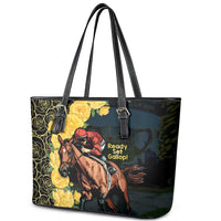 Melbourne Horse Racing Leather Tote Bag Yellow Roses - Ready Set Gallop! - Wonder Print Shop