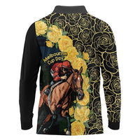 Melbourne Horse Racing Long Sleeve Polo Shirt Yellow Roses - Ready Set Gallop! - Wonder Print Shop