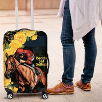 Melbourne Horse Racing Luggage Cover Yellow Roses - Ready Set Gallop! - Wonder Print Shop