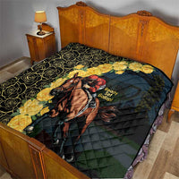 Melbourne Horse Racing Quilt Yellow Roses - Ready Set Gallop! - Wonder Print Shop