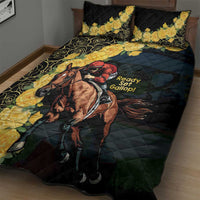 Melbourne Horse Racing Quilt Bed Set Yellow Roses - Ready Set Gallop! - Wonder Print Shop