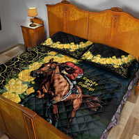 Melbourne Horse Racing Quilt Bed Set Yellow Roses - Ready Set Gallop! - Wonder Print Shop