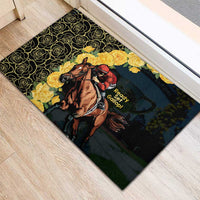 Melbourne Horse Racing Rubber Doormat Yellow Roses - Ready Set Gallop! - Wonder Print Shop