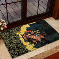 Melbourne Horse Racing Rubber Doormat Yellow Roses - Ready Set Gallop! - Wonder Print Shop