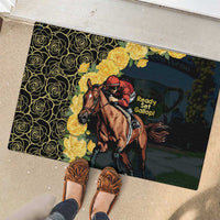 Melbourne Horse Racing Rubber Doormat Yellow Roses - Ready Set Gallop! - Wonder Print Shop
