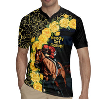 Melbourne Horse Racing Rugby Jersey Yellow Roses - Ready Set Gallop! - Wonder Print Shop