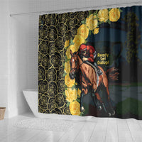 Melbourne Horse Racing Shower Curtain Yellow Roses - Ready Set Gallop! - Wonder Print Shop