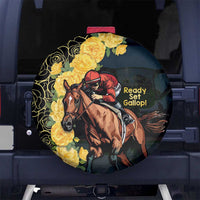 Melbourne Horse Racing Spare Tire Cover Yellow Roses - Ready Set Gallop! - Wonder Print Shop