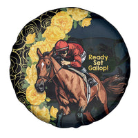 Melbourne Horse Racing Spare Tire Cover Yellow Roses - Ready Set Gallop! - Wonder Print Shop