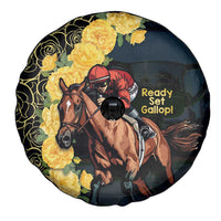 Melbourne Horse Racing Spare Tire Cover Yellow Roses - Ready Set Gallop! - Wonder Print Shop
