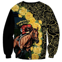Melbourne Horse Racing Sweatshirt Yellow Roses - Ready Set Gallop! - Wonder Print Shop