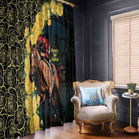 Melbourne Horse Racing Window Curtain Yellow Roses - Ready Set Gallop! - Wonder Print Shop