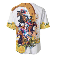 Melbourne Cup Australia Baseball Jersey Horse Racing Horseshoe Mix Yellow Roses - Wonder Print Shop