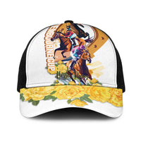 Melbourne Cup Australia Baseball Net Cap Horse Racing Horseshoe Mix Yellow Roses - Wonder Print Shop