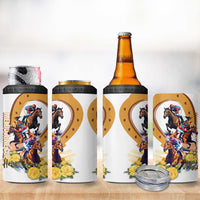 Melbourne Cup Australia 4 in 1 Can Cooler Tumbler Horse Racing Horseshoe Mix Yellow Roses - Wonder Print Shop