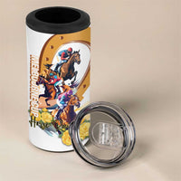 Melbourne Cup Australia 4 in 1 Can Cooler Tumbler Horse Racing Horseshoe Mix Yellow Roses - Wonder Print Shop