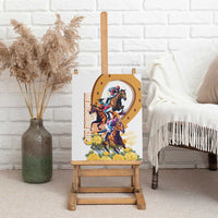 Melbourne Cup Australia Canvas Wall Art Horse Racing Horseshoe Mix Yellow Roses - Wonder Print Shop