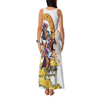 Melbourne Cup Australia Family Matching Tank Maxi Dress and Hawaiian Shirt Horse Racing Horseshoe Mix Yellow Roses - Wonder Print Shop