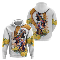Melbourne Cup Australia Hoodie Horse Racing Horseshoe Mix Yellow Roses - Wonder Print Shop