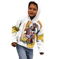 Melbourne Cup Australia Kid Hoodie Horse Racing Horseshoe Mix Yellow Roses - Wonder Print Shop